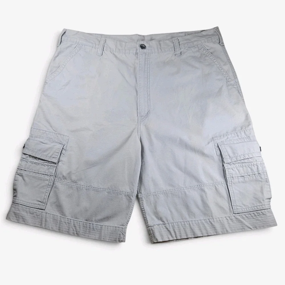 Levis Cargo Shorts Size 42 Gray Relaxed Fit 100% Cotton Canvas Utility Carrier